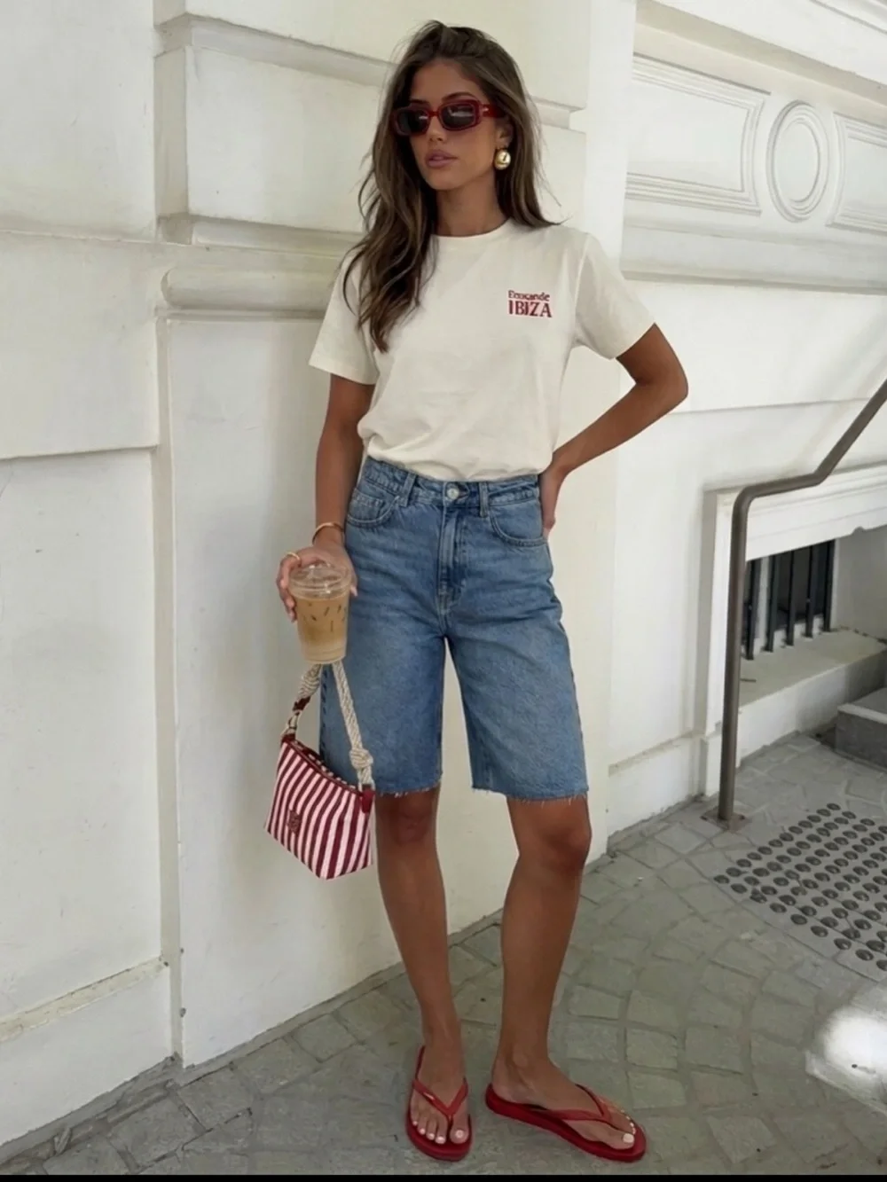AGOLDE 90βs long shorts Bermuda 27 denim light wash - Picture 1 of 11
